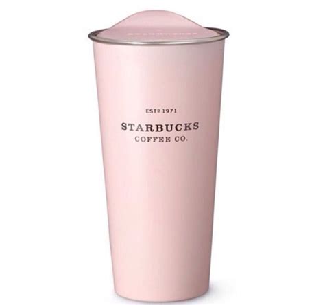 light pink starbucks travel mug